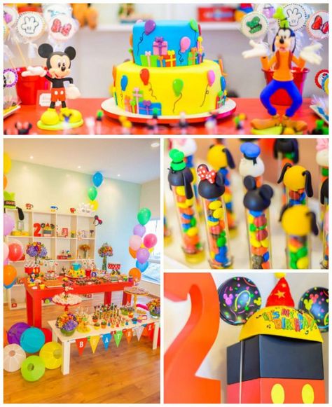 Mickey Mouse and Friends Birthday Party with Lots of Really Cute Ideas via Kara's Party Ideas | Cake, cupcakes, favors, games, printables, and MORE! KarasPartyIdeas.com #mickeymouse #mickeymouseparty #partyplanning #eventstyling #partystyling #partyideas (1) Mickey Mouse And Friends Birthday, Γενέθλια Mickey Mouse, Décoration Baby Shower, Mickey Mouse Bday, Friends Birthday Party, Mickey Clubhouse, Fiesta Mickey Mouse, Mickey Mouse Clubhouse Birthday Party, Mickey Mouse Clubhouse Party