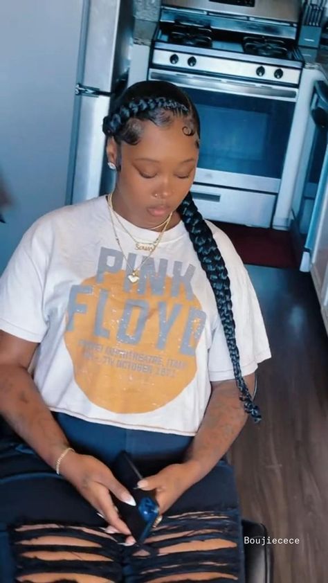 Sleek Braided Ponytail, Black Kids Braids Hairstyles, Two Braid Hairstyles, Hair Styles Braids, Weave Ponytail Hairstyles, Sleek Ponytail Hairstyles, Hair Styles Black, Styles Braids, Black Ponytail Hairstyles