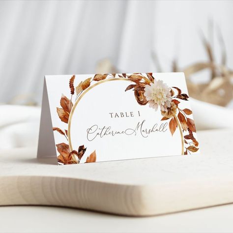 Autumn Wedding Table, Fall Wedding Tables, Table Template, Table Name Cards, Rustic Modern Wedding, Table Tags, Card Table Wedding, Signing Table Wedding, Wedding Place Card