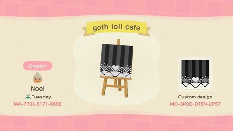 Acnh Halloween Code, Goth Rug, Acnh Signs, Animal Crossing Town Tune, Cafe Designs, Ac Codes, Acnh Inspiration, Motif Acnl, Dark Designs