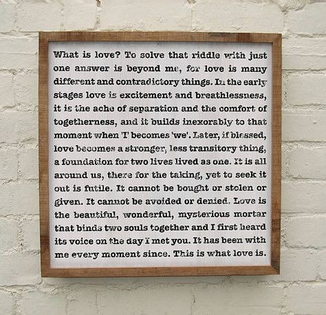 Wedding Reading Inspiration. I love this, I want this read at my wedding. What Is Love Definition, Love Definition, Wedding Reading, Brian Weiss, Emily Ann, Wedding Readings, Wedding Poems, Words Love, By Any Means Necessary