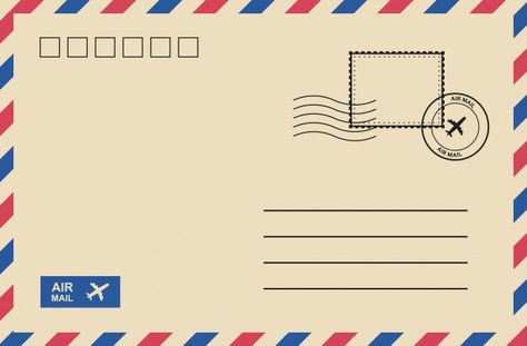 Sobre de correo aéreo vintage con estamp... | Premium Vector #Freepik #vector #marco #vintage #sello #retro Mail Aesthetic, Air Mail Envelope, Business Postcards, طوابع بريد, Mail Envelope, Postage Stamp Design, Penanda Buku, طابع بريدي, Postal Vintage