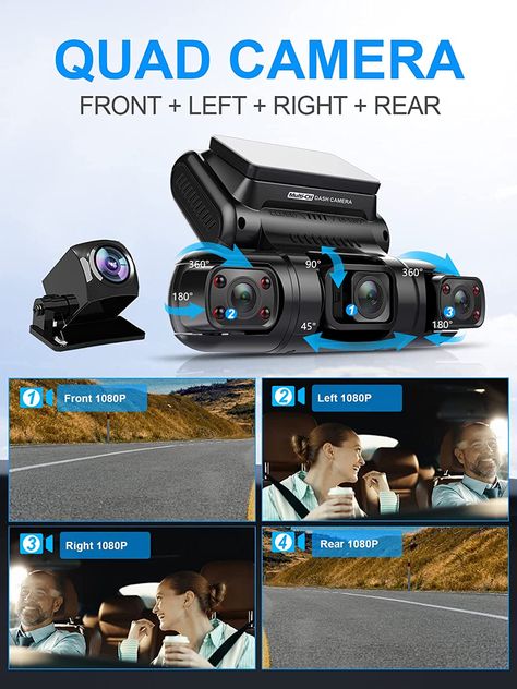 (New Item) Front, Left, Right and Rear, Front and Rear Inside camera, GPS and internal 256GB hard drive. Ultimate system to protect you on the road when it comes to liabilty or security. New Technology Gadgets, Truck Camping, Cool New Gadgets, Smart Tech, Car Camera, Dash Cam, Surveillance Camera, Wide Angle Lens, Car Gadgets