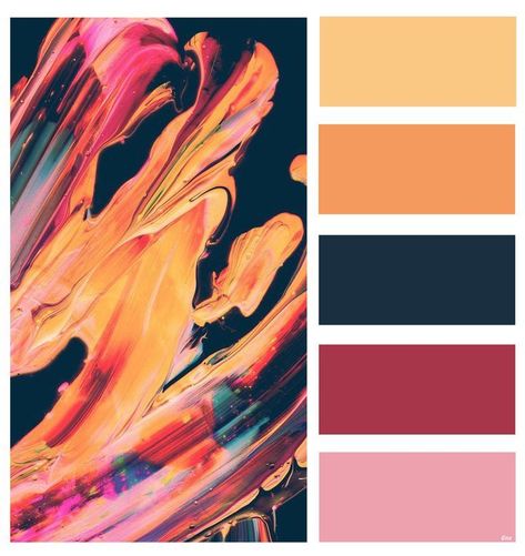 color palette with beautiful colors: pink, orange, red and dark blue | color schemes | colors | color inspiration | #design #colors #colorpalette #pink #orange Fire Colour Palette, Fire Color Palette, Night Color Palette, Orange Color Palette, Bright Color Palette, Orange Color Schemes, Orange Color Palettes, Cool Color Palette, Color Schemes Colour Palettes