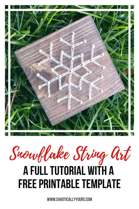 Snowflake String Art Tutorial - Chaotically Yours Snowflake String Art Template, String Art Patterns Free Printable, Snowflake String Art, Printable Nail Art Templates, Snowflakes Embroidery, String Art Patterns Free, Mason Jar String Art, Printable Nail Art, Snow Decorations