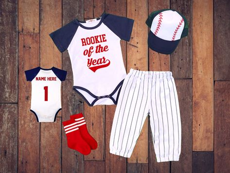 Baseball Cake Smash, 1st Birthday Baseball, Birthday Pregnancy Announcement, Baseball Theme Birthday, Baseball First Birthday, Baseball Cake, Handmade Shirts, Navy Outfit, Baseball Baby