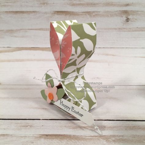 How to make paper bunny favors – Recycled Crafts Stampin Up Easter Treat Holders, Stampin Up Easter Treats, Easter Treat Boxes, Easter Treat Holders, Easter Paper Crafts, Stampin Up Easter, Easter Bunny Treats, Paper Bunny, Easter Favors