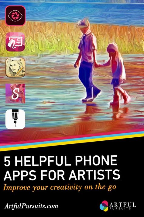 5 Helpful free phone apps for artists and people who want their pictures to look like art! #painting #technology #musthaveapps #artisttools #portraits Photo To Painting App, Apps For Artists, Artists Painting, Paint App, Iphone Art, Pinterest App, Art Apps, Like Art, Phone Art