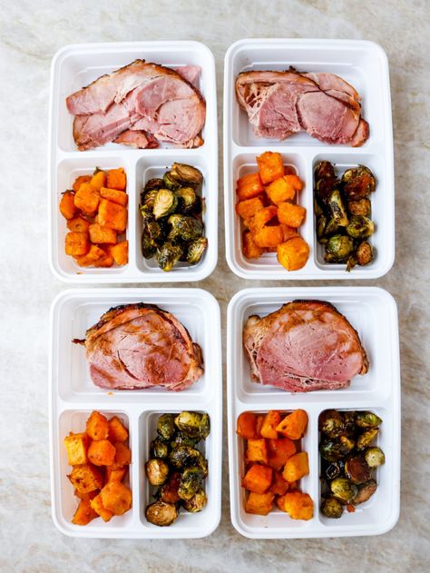 Roasted Vegetables Meal, Butternut Squash Cinnamon, Savory Ham, Lunch Bowls, Ham Breakfast, Meal Prep On Fleek, Ham Casserole, Leftover Ham Recipes, Shredded Brussel Sprouts