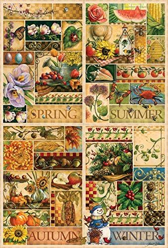 Amazon.com: Cobble Hill 2000 Piece Puzzle - The Four Seasons - Sample Poster Included : Toys & Games Cute Puzzles, X Mas Gifts, Cartoons Christmas, Useful Gift Ideas, Journal Drawing Ideas, 2000 Piece Puzzle, Puzzle Ideas, Collage Art Projects, Scenery Landscape