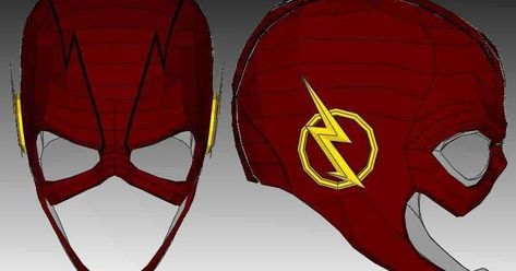 Free Original and Exclusive Paper Models and the Best, Rare and Unusual Free Papercrafts of All the World! The Flash Mask, Flash Costume, Mask Paper, Mask Template, Sheets Of Paper, Red Brick House, Paper Mask, Cosplay Diy, Paper Model