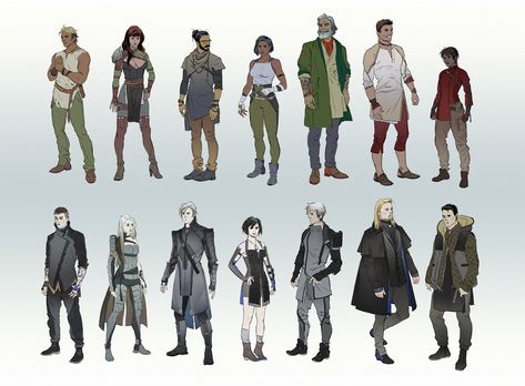 Character Line-up Part 2 by hubbleTea on deviantART Character Line Up, Pilgrim Fashion, Rodolfo Damaggio, Character Lineup, Drawing Cartoon Characters, Character Design Sketches, Line Illustration, Character Design Male, Fantasy Inspiration