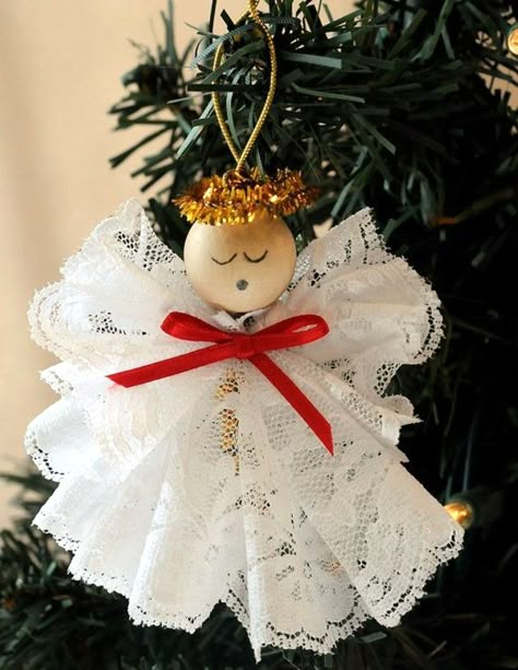 Angeles for handicraft - Ideas for Christmas and Advent Calendar Christmas Angels Diy, Angel Ornaments Diy, Diy Christmas Angel Ornaments, Diy Angel Ornaments, Christmas Angel Crafts, Christmas Angel Ornaments, Christmas Craft Kit, Angel Crafts, Orange Garland