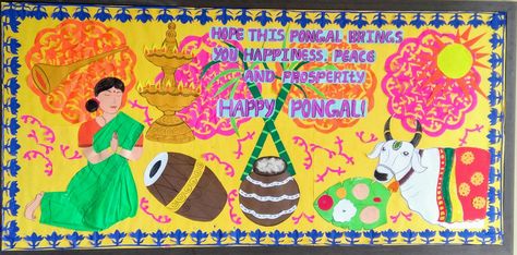 Decoration Ideas For School Board, Pongal Decoration Ideas For School, Pongal Decoration Ideas, School Notice Board, Notice Board Ideas, Pongal Decoration, Decoration Ideas For School, Notice Board Decoration, Soft Board Decoration