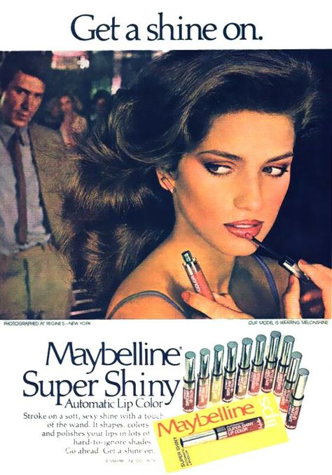 Gia Marie Carangi 80s Beauty, Kelly Emberg, Vintage Makeup Ads, Gia Carangi, Maybelline Lip, Nastassja Kinski, Beauty Ads, Beauty Advertising, Makeup Ads