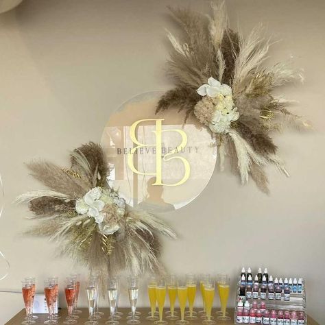 Faux Flower Wall, Salon Signage, Pampas Wall, Dried Flower Wall, Pink Cake Toppers, Floristry Design, Office Flowers, Salon Suites Decor, Hair Salon Interior