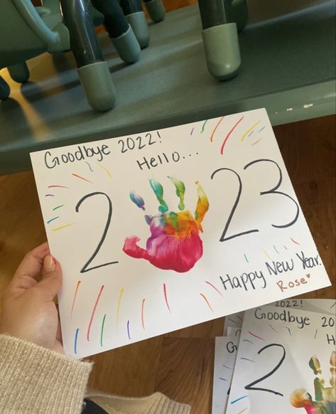 2024 Art For Toddlers, My Handprints Are Unique Just Like Me, Art Projects For Kids January, Holiday Craft From Kids To Parents, 2024 Toddler Crafts, New Year Lesson Plans For Toddlers, New Year Crafts For Kids Toddlers, Toddler Crafts For January, 2024 Crafts For Toddlers