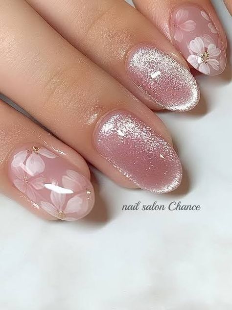 Korean Marble Nails, Asian Gel Nails, Dainty Manicure, Birth Nails Mom, Maternity Shoot Nails, Japanese Jelly Nails, Floral Pedicure, Wedding Nails Pink, Pink Floral Nails