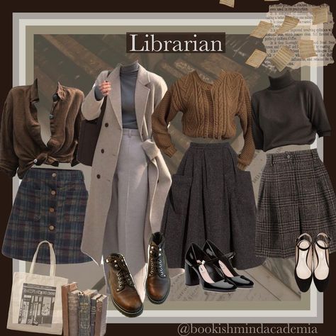 August on Instagram: “I want to work in a library so bad, not only for the books but for the quiet atmosphere. #casualacademia #darkestacademia…” Casual Academia Aesthetic Outfit, Librariancore Outfits, Library Outfits Aesthetic, Library Outfits, Outfits Moodboard, Casual Academia, Academia Aesthetic Outfit, Dark Academia Outfits, Dark Academia Clothes