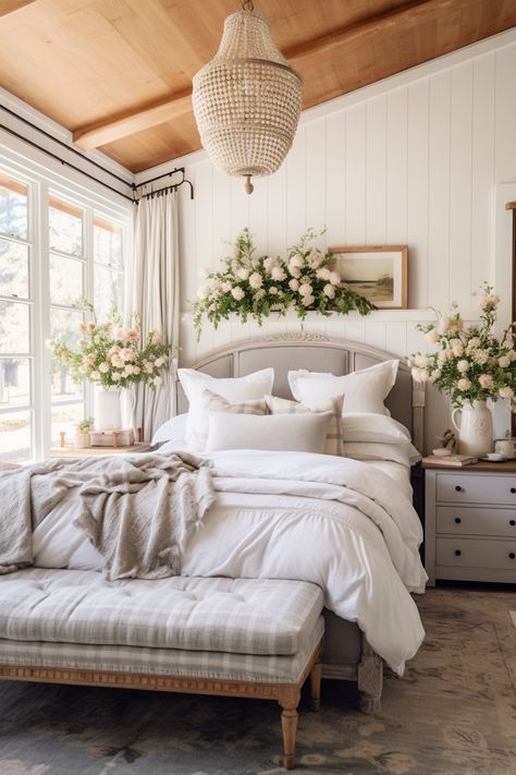 40+ Gorgeous Cottagecore Bedroom Ideas Cottagecore Bedrooms, Bedroom Primary, Floral Patterns Vintage, Cottagecore Bedroom Ideas, Cottagecore Bedroom, Spring Bedroom, Rustic Aesthetic, Cottage Bedroom, Mattress In A Box