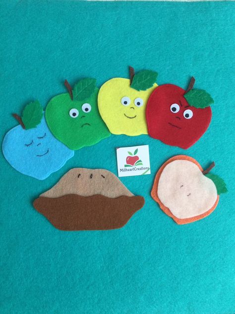 Emotion apples / colour apples felt story. | Etsy Apple Unit Study, Flannel Stories, Felt Story, Flannel Board Stories, Toddler Teacher, Apple Unit, Felt Board Stories, Preschool Planning, Kids Flannel