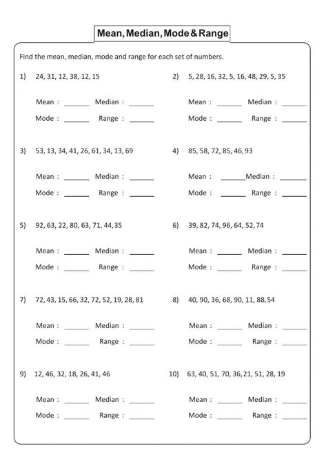 Mean Median Mode Worksheet, Mean Mode Median Range Worksheets, Mean Median Mode And Range Activities, Mean Mode Median Range, Mean Median Mode Range, Grade 6 Math Worksheets, Mean Median Mode, Mean Median And Mode, Vegetable Crafts