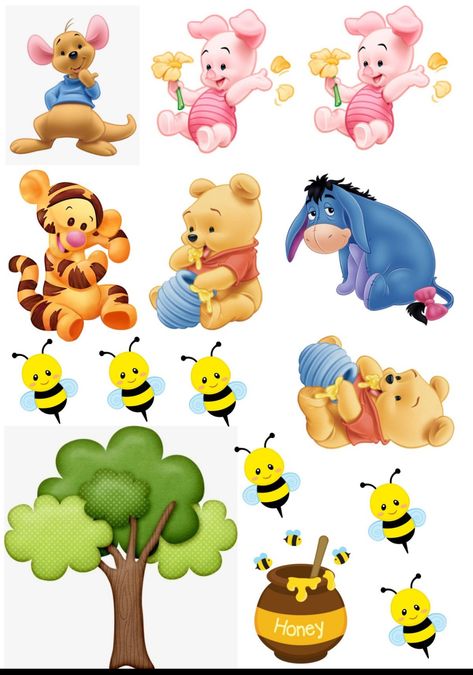 Winnie Pooh Bebe, Winnie The Pooh Bee, Winnie The Pooh Stickers, Pooh Bebe, Winnie Poo, Winnie The Pooh Drawing, Pooh Party, Winnie The Pooh Pictures, Baby Birthday Themes