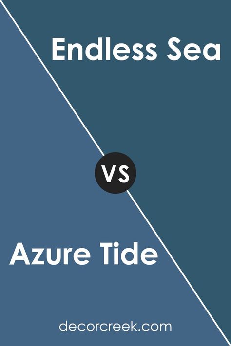 Azure Tide SW 9684 by Sherwin Williams vs Endless Sea SW 9150 by Sherwin Williams Endless Sea Sherwin Williams, The Deep Ocean, Trim Colors, Deep Ocean, Coordinating Colors, Paint Color, Sherwin Williams, Small Space, Living Area