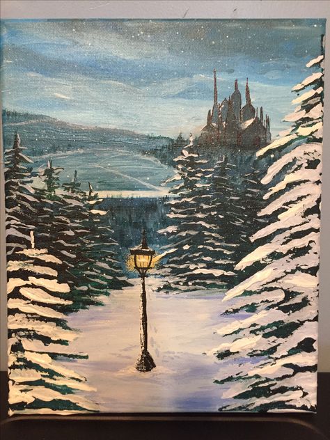 Painting Ideas On Canvas Outdoors, Narnia Painting Ideas, Narnia Painting, Hp Painting, Narnia Facts, Narnia Aesthetic, Live Sketch, Painting Canvases, Book Flowers