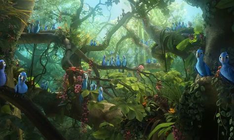 Rio 2 Movie, Dice Tsutsumi, Rio Movie, Rio 2, A Place To Call Home, Fantasy Background, Animation Movie, Welcome To The Jungle, Nature Drawing