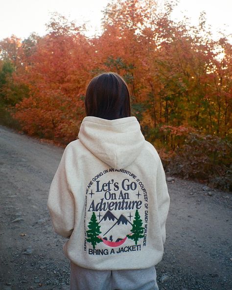 "Let's Go On An Adventure" Oversized Lux Hoodie in Heather Gray – Dandy Worldwide Dandy World Wide Hoodie, Danny Worldwide Hoodie, Cute Aesthetic Hoodies, Outside Fall Outfits, Cute Graphic Hoodies, Dandy Hoodie Outfit, Zach Bryan Hoodie, Clothes To Get, Dandy Worldwide Hoodie