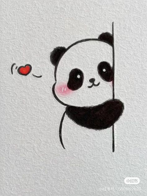 Doodle Art Panda, Cute Panda Drawing Doodles, Cute Zeichnungen, Notes Header, Cute Mini Drawings, Cute Panda Drawing, Panda Drawing, Creative Bookmarks, Small Drawings