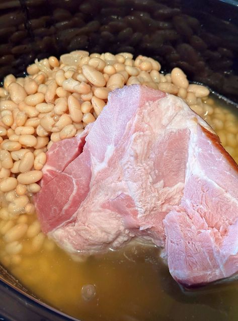 Navy Bean Soup With Ham Bone, Northern Beans And Ham Stovetop, Northern Beans And Ham, Bean Soup With Ham Bone, Ham Soup Crockpot, Great Northern Beans Recipe, Navy Bean Soup With Ham, Great Northern Bean Soup, Ham Bone Bean Soup