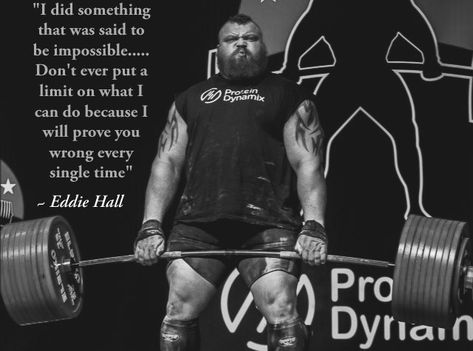 Eddie "The Beast" Hall Motivation #Thebeast #500kgdeadlift #strongman #strength #fitness Powerlifting Wallpaper Iphone, Excersise Quotes, Eddie Hall Strongman, Eddie Hall Deadlift, Powerlifting Gym Design, Strong Man Quotes, Leg Day Humor, Eddie Hall, Male Fitness Photography