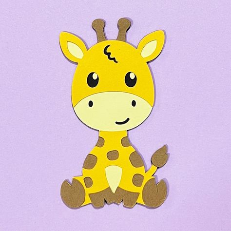 Cute Giraffe - Layered Cardstock Giraffe Svg Free, Giraffe Svg, Black Everything, Cute Giraffe, Baby Giraffe, Svg Free, Free Svg, Projects For Kids, Light Yellow