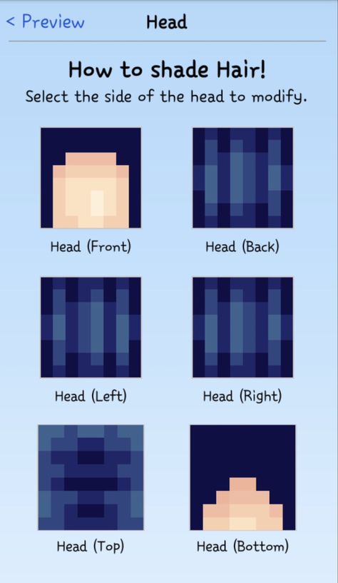 Minecraft Skin Hair Shading, Minecraft Hair Template, Minecraft Hair Tutorial, How To Make A Minecraft Skin, Minecraft Hairstyles, Minecraft Hair Shading, Minecraft Skin Tutorial, Minecraft Skin Shading, Minecraft Eyes