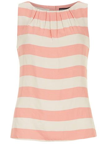 Peach wide stripe shell top - Tops & T-Shirts - Clothing Peach Tank Top, Striped Tshirt, Nice Food, Character Inspired Outfits, Shell Top, Rayon Shirt, Shell Tops, Red Tank Tops, Wide Stripes