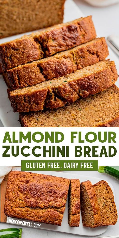 Almond Flour Zucchini Bread, Gluten Free Zucchini Bread, Zucchini Bread Healthy, Menu Sarapan Sehat, Summer Zucchini, Patisserie Sans Gluten, Zucchini Bread Recipe, Dessert Sans Gluten, Baking With Almond Flour