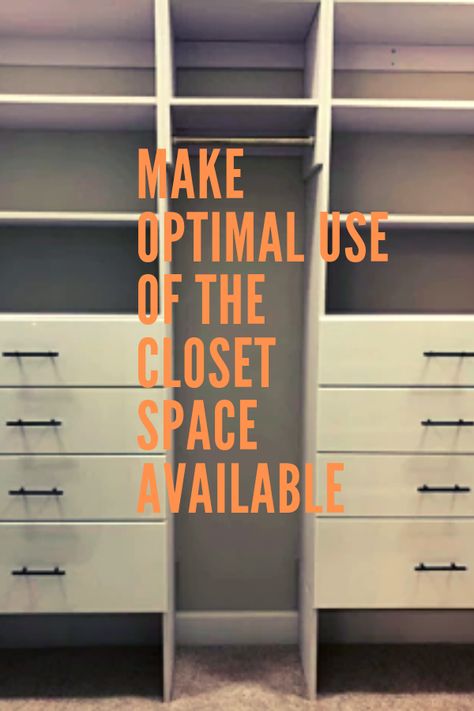 Many homeowners let the storage space available in their closet go to waste. How can you make the most of the space you have? While long coats, dresses, or pants may need to hang and take up vertical space, once you store all your short blouses and shirts together, there should be space underneath for more storage. You could hang another hanging rod for another level of short items, or add a shelf or drawer depending on what you have to store. Easy Home Organization, Dress Storage, Modular Closets, Custom Closet Design, No Closet Solutions, Drawer Divider, Space Outfit, Pieces Of Clothing, Short Blouses