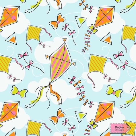 Kite Background, Kite Pattern, Fun Color Palette, Print Design Art, Abstract Pattern Design, Sky Background, Fun Color, Kites, Surface Pattern Design