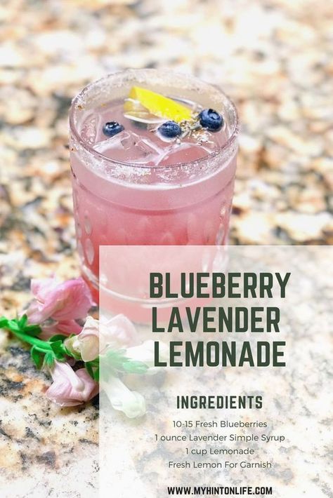 Blueberry Lavender Lemonade, Lemonade Simple Syrup, Lavender Lemonade Recipe, Homemade Drinks Recipes, Easy Lemonade Recipe, Flavored Lemonade, Blueberry Lavender, Plat Vegan, Lavender Recipes