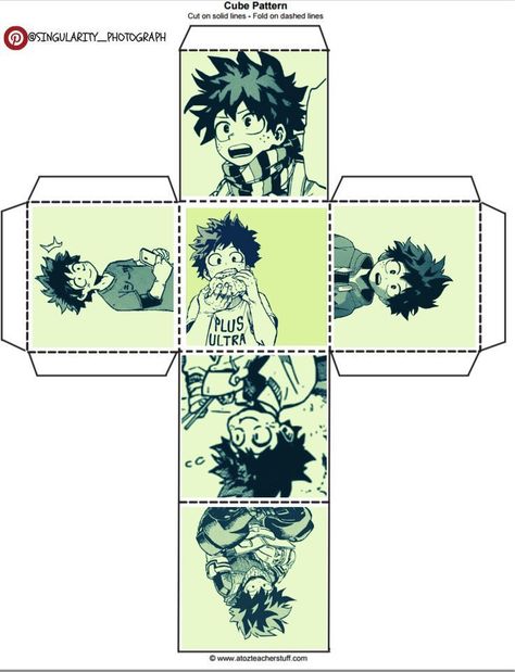 Diy Manga, Anime Diys, Deku Midoriya, Paper Lanterns Diy, Anime Paper, Paper Toys Template, Anime Printables, Paper Doll Template, Paper Weaving