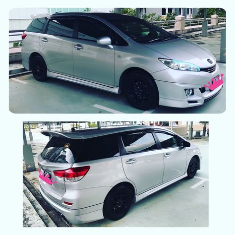 Toyota Wish with Admiration Bodykit, Top & Mid spoiler. Corolla Xrs, Toyota Wish, Toyota Cars, Jdm Cars, Muscle Car, Car Door, Jdm, Muscle Cars, Toyota