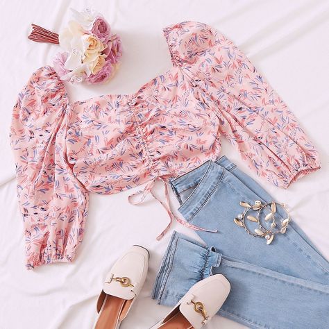 Mode Pastel, Traje Casual, Tops Blouse, Crop Top Outfits, Tween Outfits, Women Blouses, Dresses For Teens, Teenage Fashion Outfits