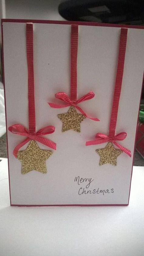 Christmas Cards Handmade Diy, Button Christmas Cards, Simple Christmas Cards, Handmade Christmas Card, Christmas Card Art, Family Christmas Cards, Homemade Christmas Cards, Christmas Card Crafts, Christmas Scrapbook