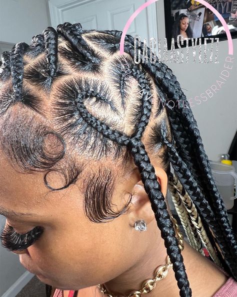 Braids Side, Braids Color, Heart Braid, Medium Box Braids, Roll Hairstyle, Goddess Braids Hairstyles, Box Braids Hairstyles For Black Women, Cute Braided Hairstyles, All Hairstyles