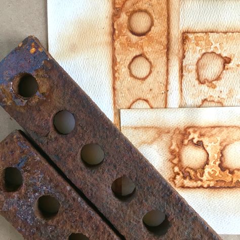 Rust Printing on Paper | Kathy Johnson Art Rust Printing, Nellie Wortman, India Flint, Decay Art, Rust Art, Welcome To Class, Rust Dye, Concertina Book, Dyed Paper