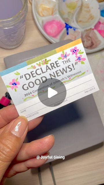 💐Michelle’s Joyful Bible Journaling JW💐 on Instagram: "“Where” in the world and “When” is your “Declare the Good News” convention? Have you had your’s already? 

  Have you enjoyed embellishing your name label card? Last year when I shared how I love doing this , many expressed how they wanted to try it. 💗😊 You can even use cute Stickers!! 

  We are so Privileged to have a worldwide spiritual unity of spiritual encouragement and family to share it with! 

We truly love you our precious Worldwide family💗🙏🏽" Jw Convention, Name Label, Spiritual Encouragement, Name Labels, The Good News, Jehovah's Witnesses, Bible Journaling, Try It, Cute Stickers