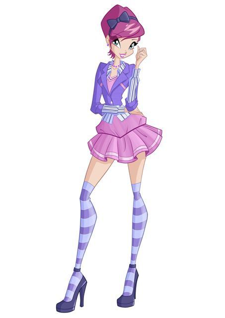 Winx Club Tecna, Tecna Winx Club, Purple Gloves, Klub Winx, Purple Belt, Bloom Winx Club, Clueless Outfits, Fashion Sketches Dresses, Purple Bows