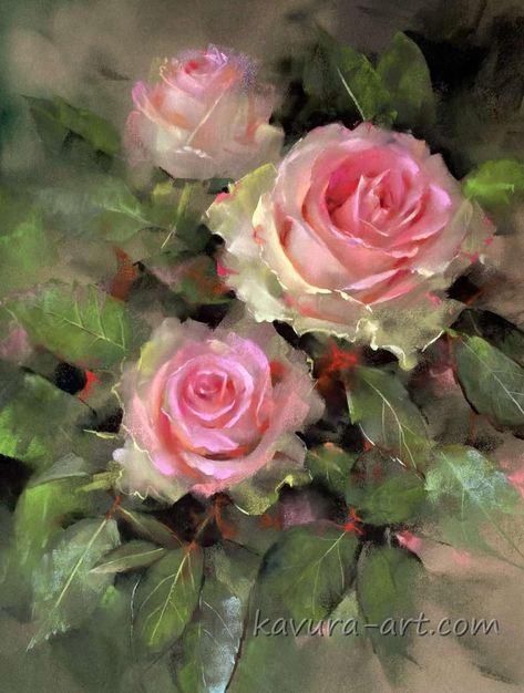 Rose Flower Wallpaper, Pastel Artwork, Pastel Roses, Soyut Sanat Tabloları, Floral Oil Paintings, Chalk Pastels, Watercolor Flowers Paintings, Oil Painting Flowers, Pastel Flowers